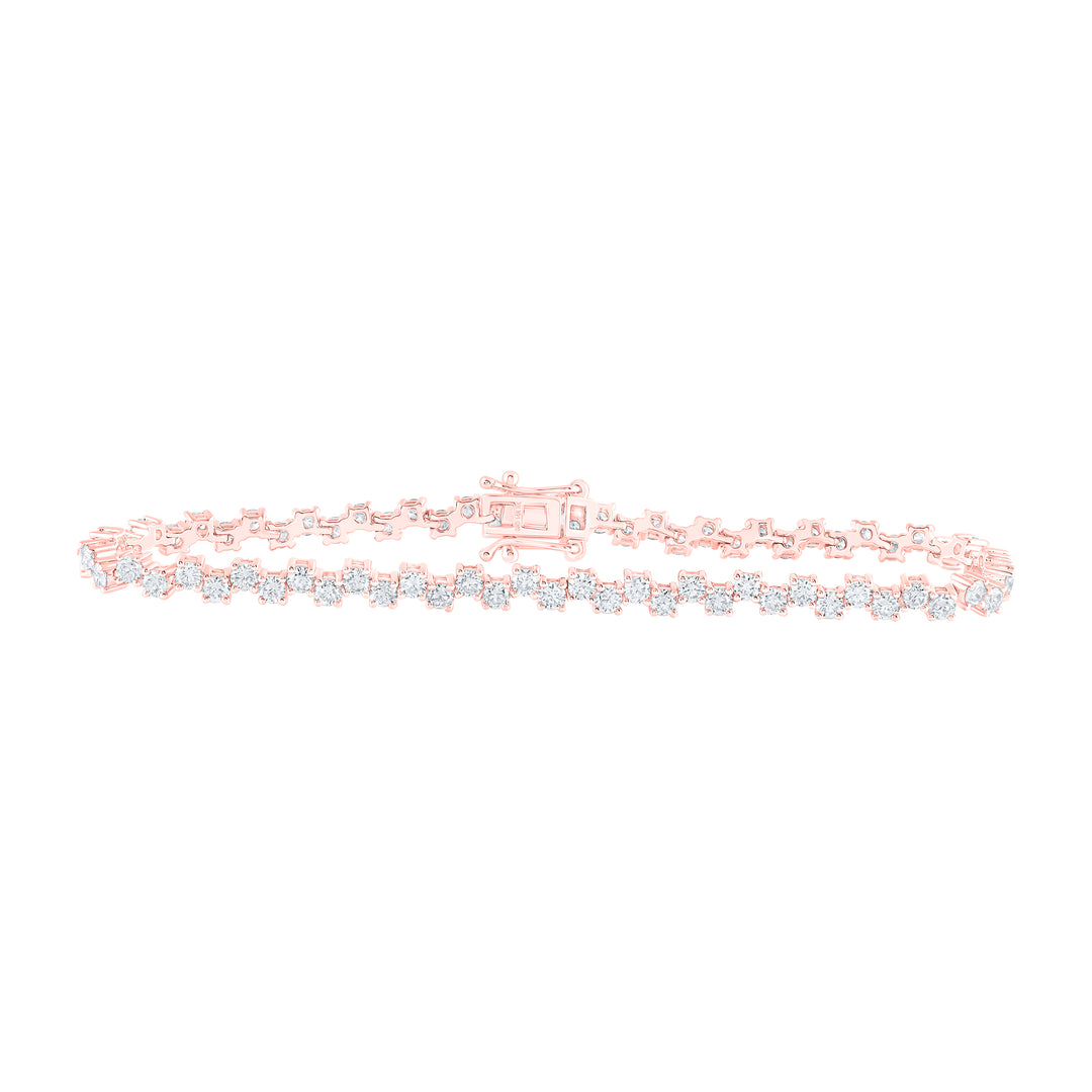 14kt Rose Gold Diamond Tennis Bracelet 4-3/4 ctw
