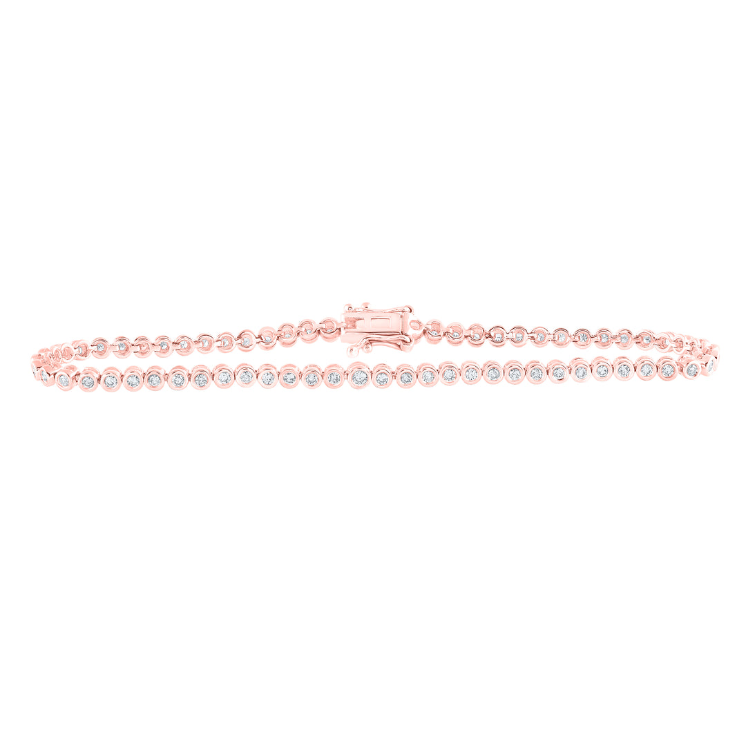 10kt Rose Gold Women's Diamond Bracelet 7/8 ctw