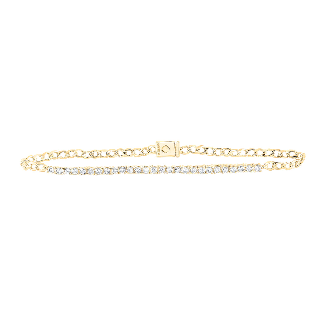 10kt Yellow Gold Women's Diamond Bracelet 3/4 ctw