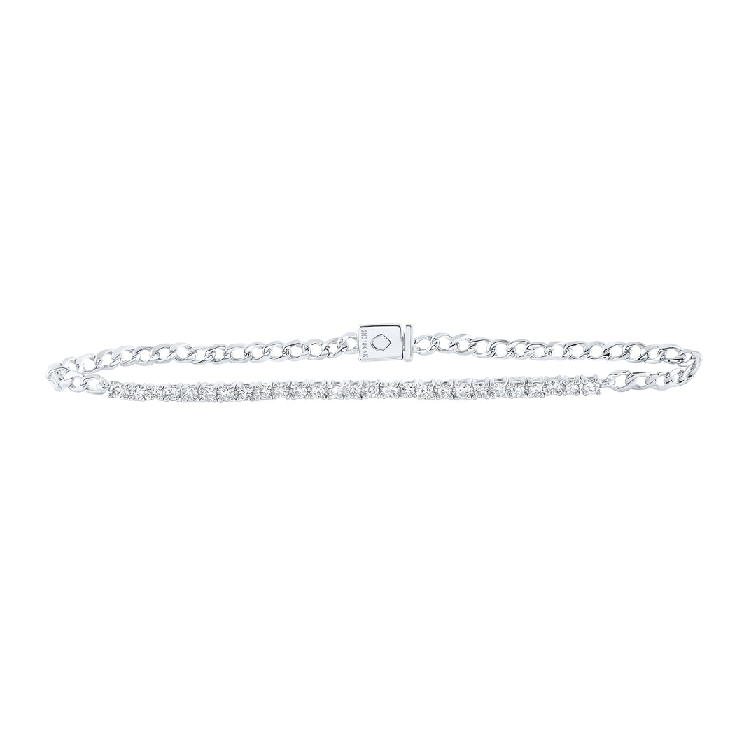 10kt White Gold Women's Diamond Bracelet 3/4 ctw