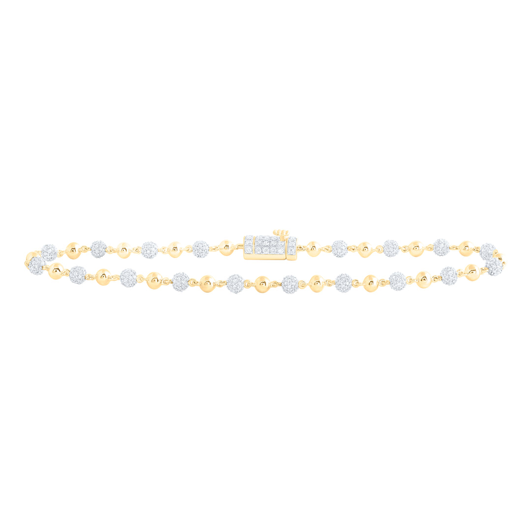 10kt Yellow Gold Men's Diamond Bracelet 3 ctw