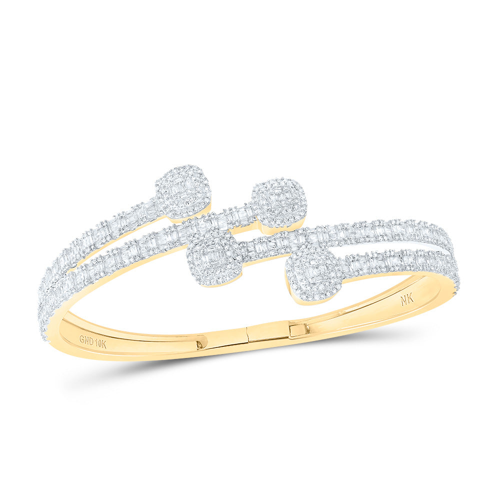 10kt Yellow Gold Diamond Bangle 3-1/4 ctw