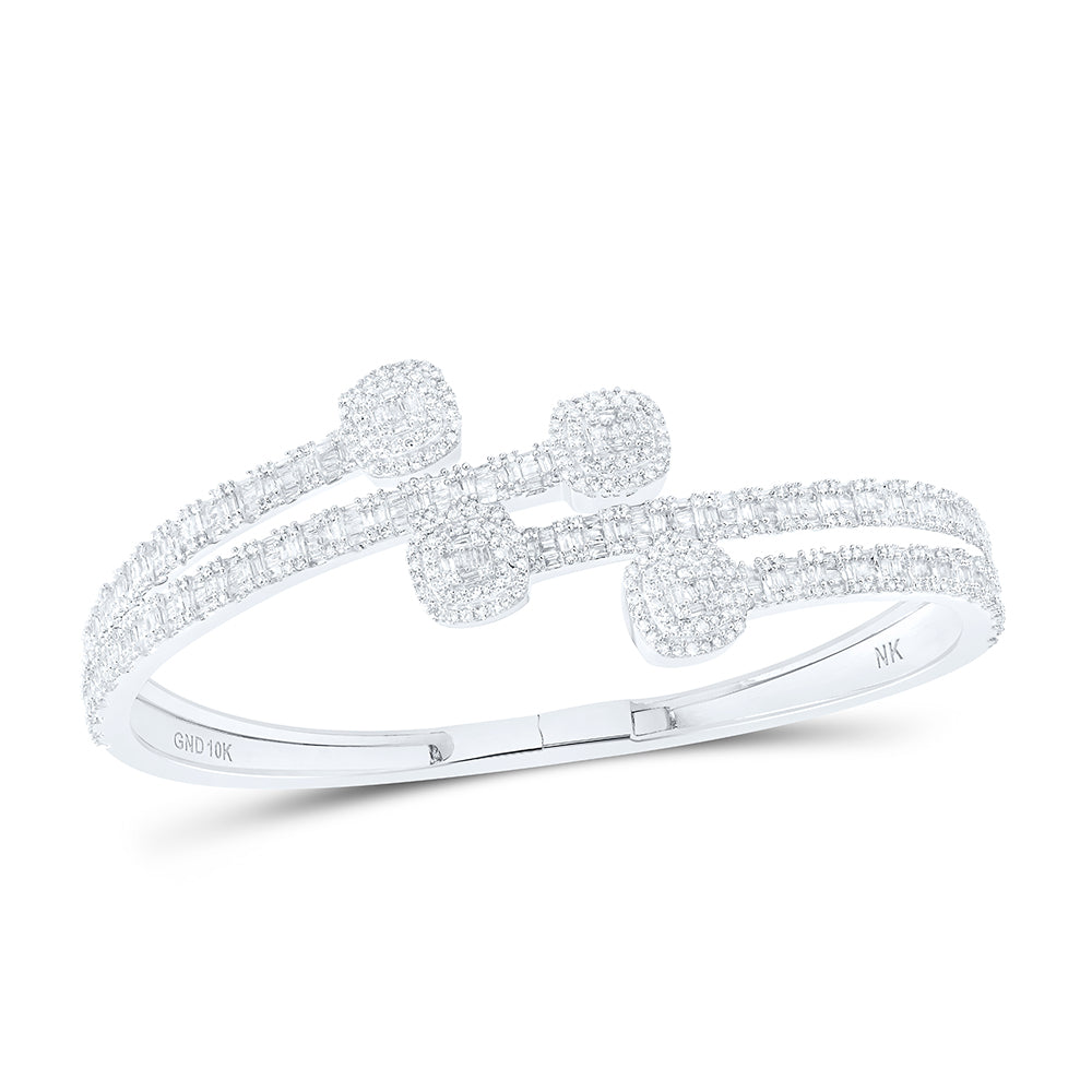 10kt White Gold Diamond Bangle 3-1/4 ctw