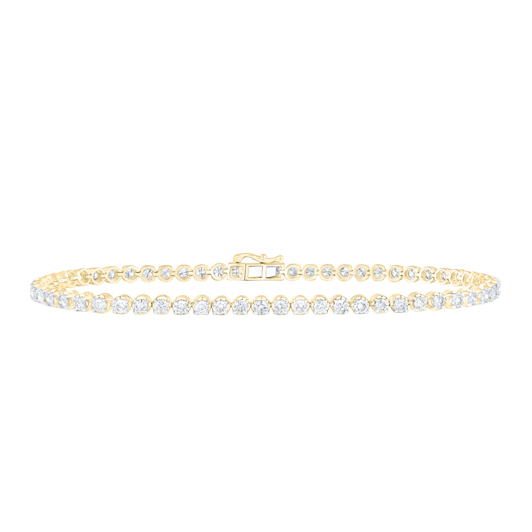10kt Gold Men's Diamond Solitaire Bracelet 4-1/5 ctw