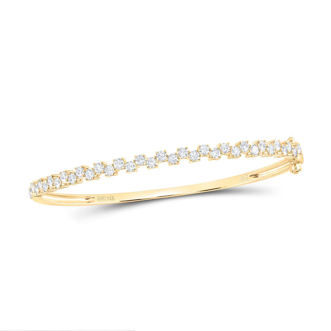 14kt Gold Diamond Bangle 1-3/8 ctw