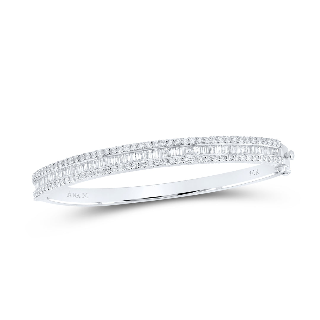 14kt White Gold F-H Diamond Bangle 3-1/2 ctw
