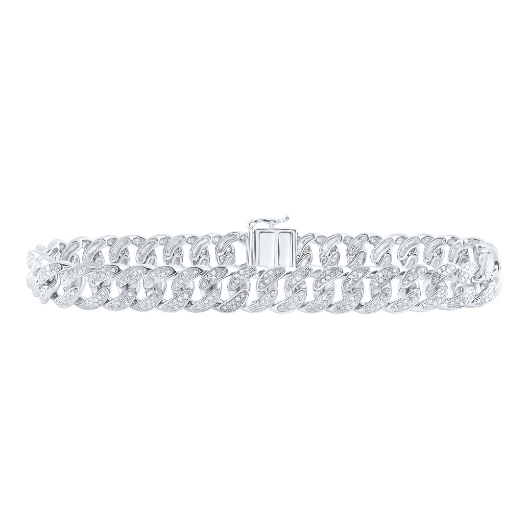10kt Gold Men's Diamond Cuban Link Bracelet 2 ctw