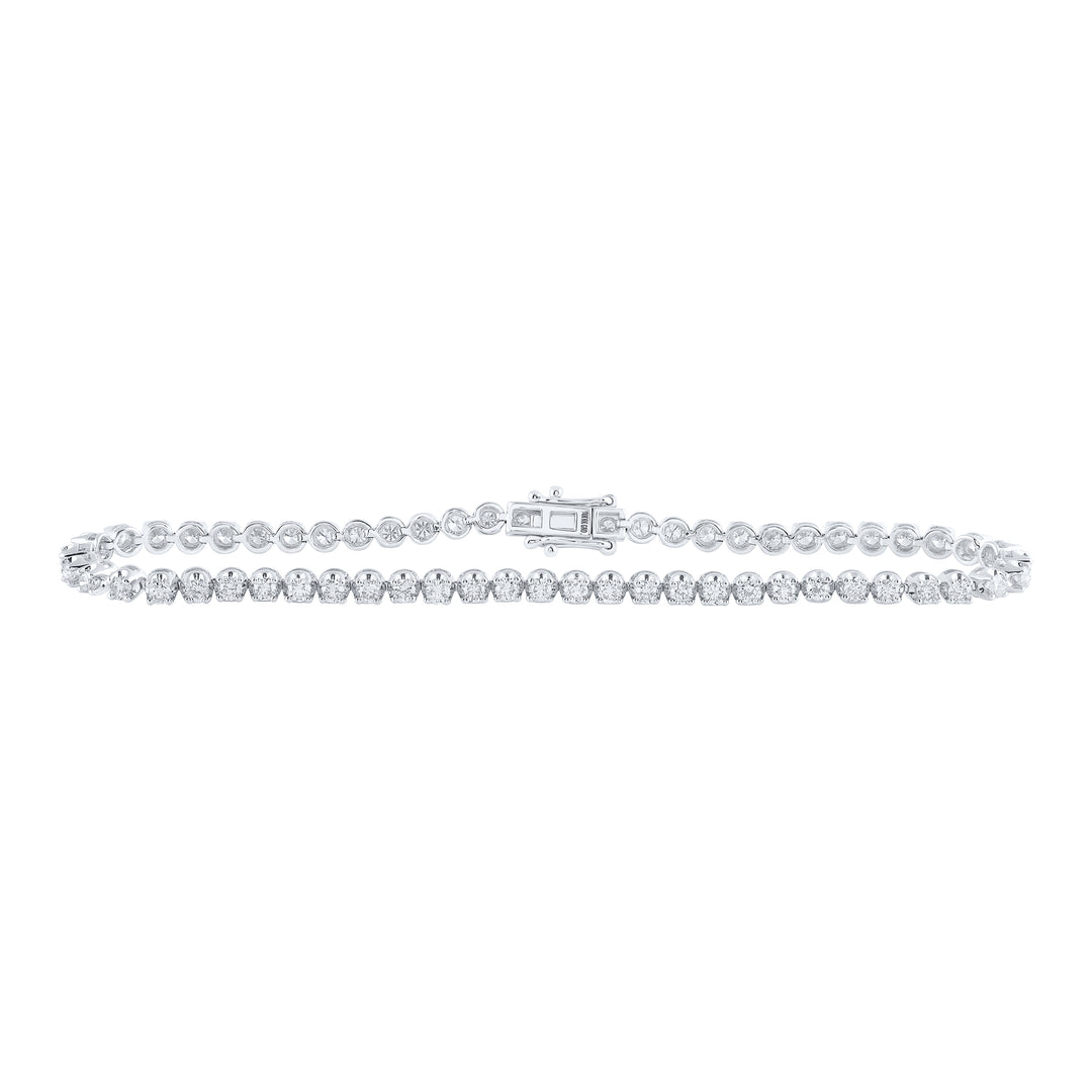 14kt White Gold Diamond Tennis Bracelet 3-1/10 ctw