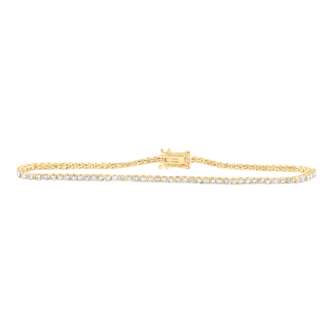 10kt Yellow Gold Diamond Tennis Bracelet 2 ctw