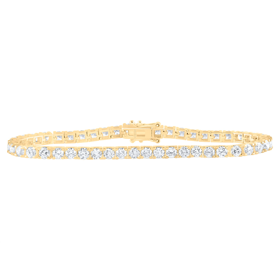14kt Yellow Gold Diamond Tennis Bracelet 7 ctw