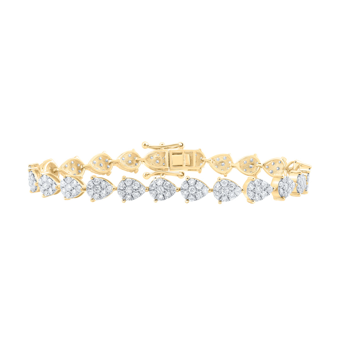10kt Yellow Gold Diamond Bracelet 3-1/2 ctw