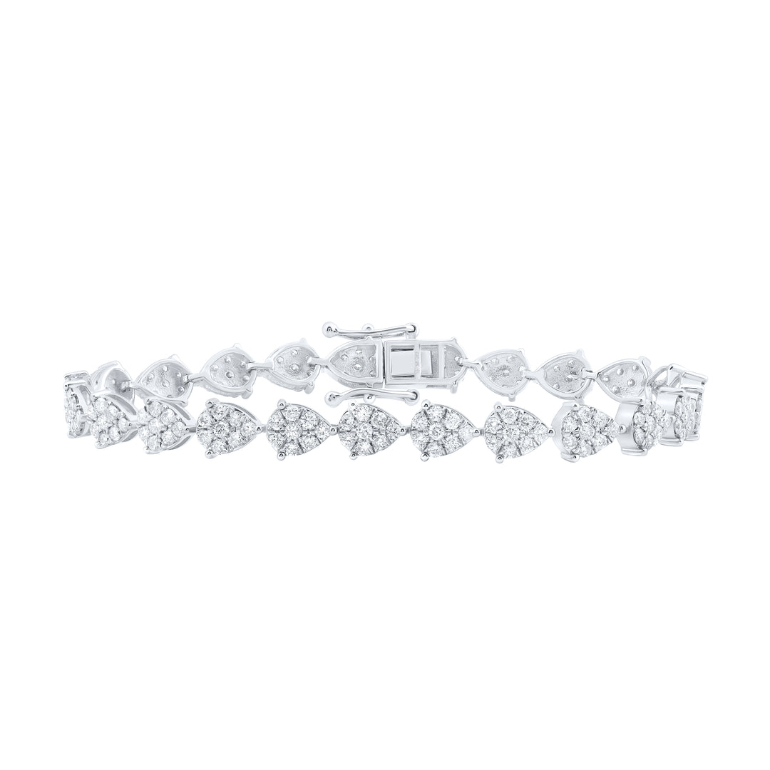 10kt White Gold Diamond Bracelet 3-1/2 ctw