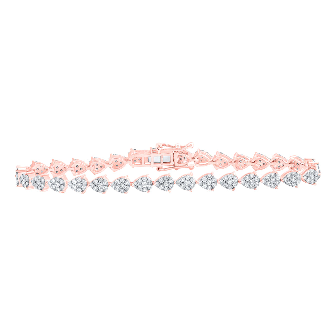 10kt Rose Gold Diamond Bracelet 2 ctw