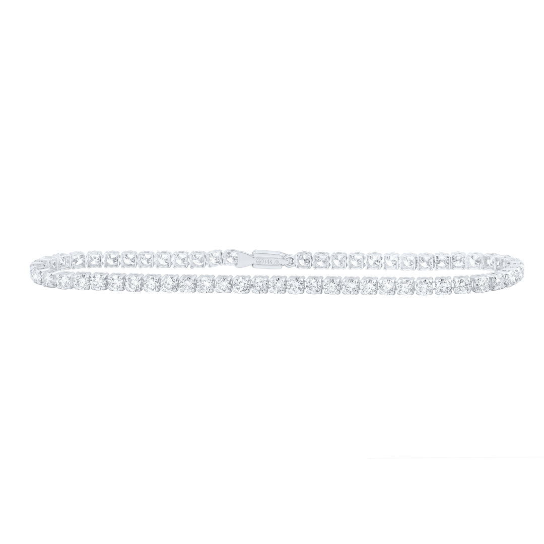14kt White Gold Diamond Tennis Bracelet 5 ctw