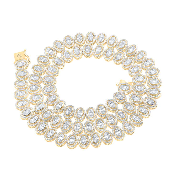 13CTW-DIA NK FASHION OVAL NECKLACE ( 22 INCH )