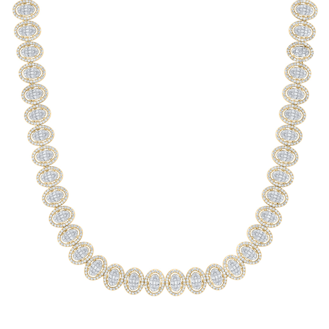 13CTW-DIA NK FASHION OVAL NECKLACE ( 22 INCH )