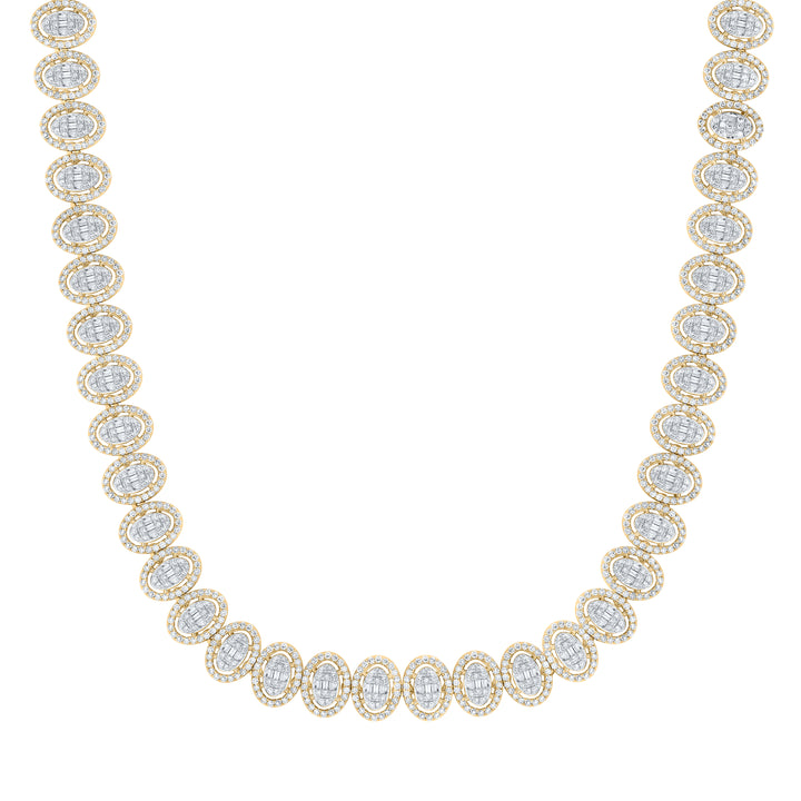 13CTW-DIA NK FASHION OVAL NECKLACE ( 22 INCH )