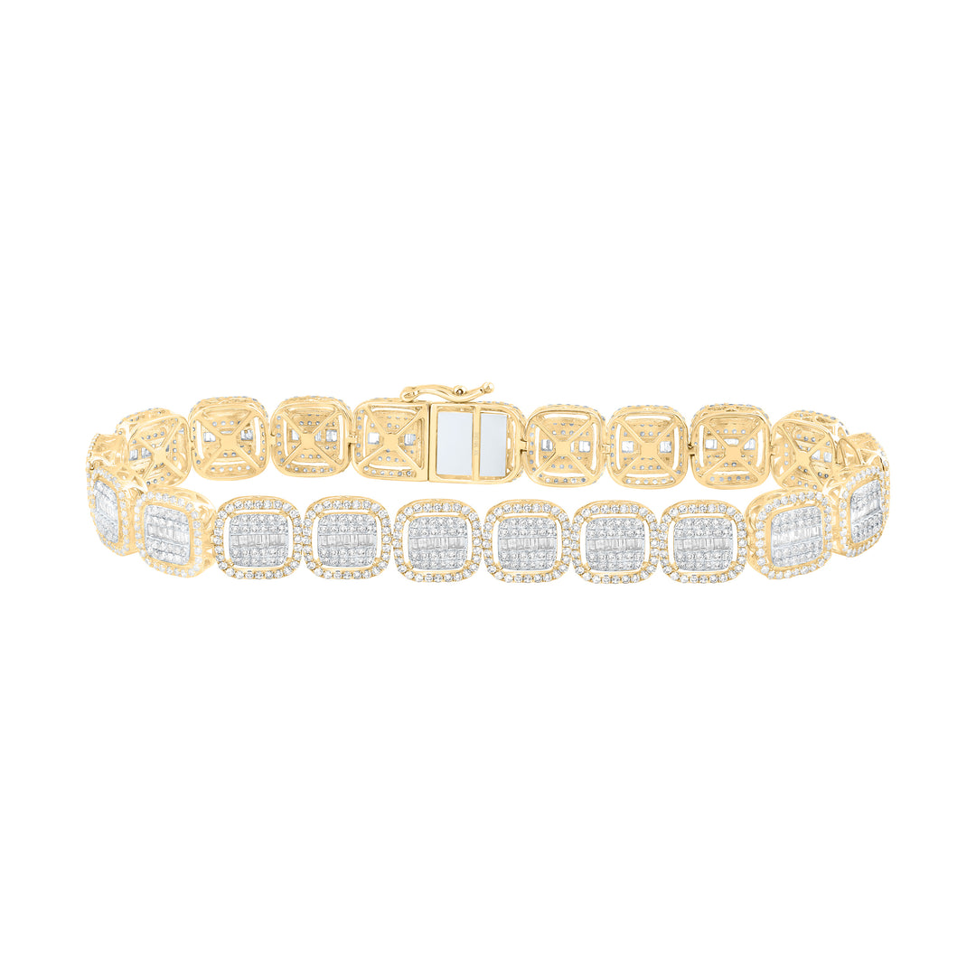 10kt Gold Diamond Cushion Bracelet 6-3/8 ctw