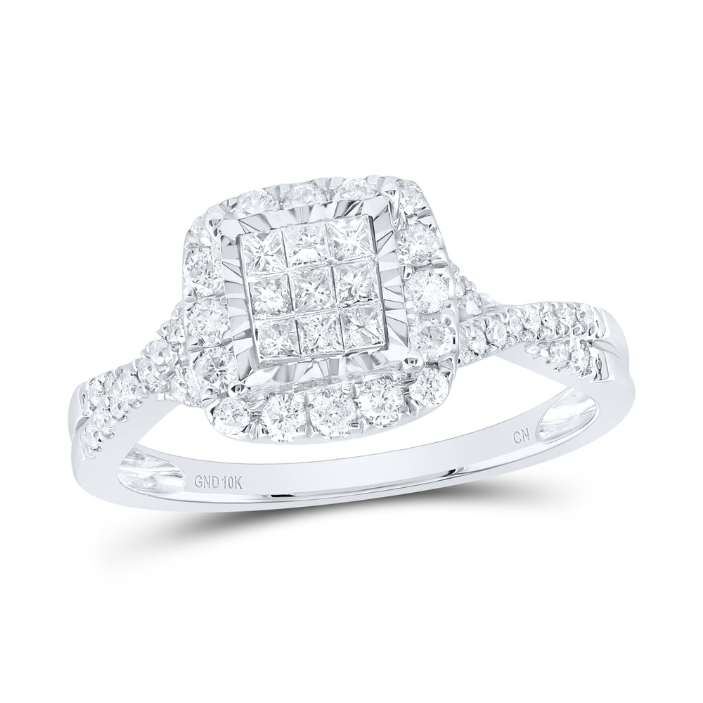 10kt White Gold Diamond Fashion Ring 1/2 ctw