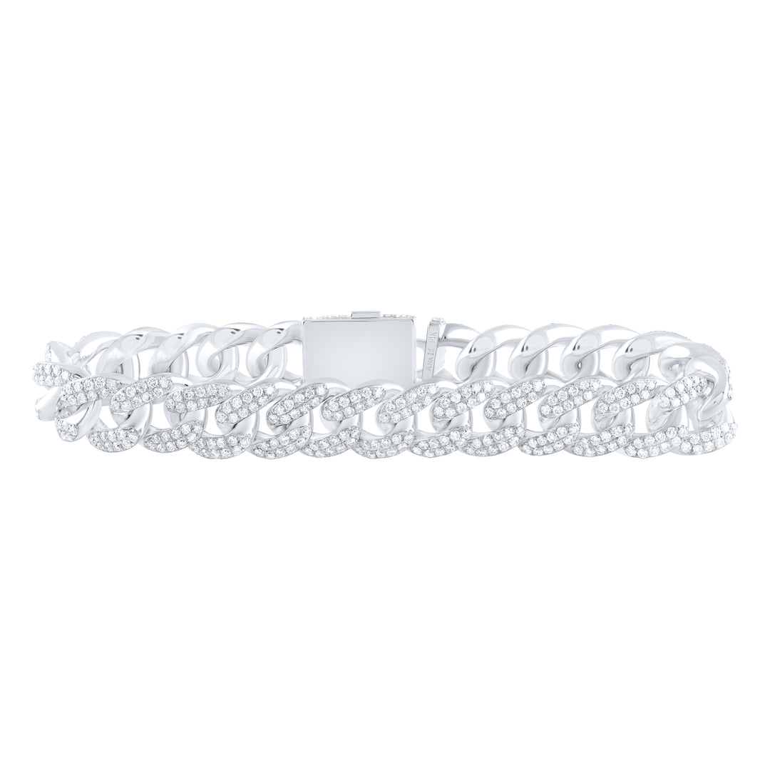 14kt White Gold F-H Diamond Cuban Link 10-5/8 ctw