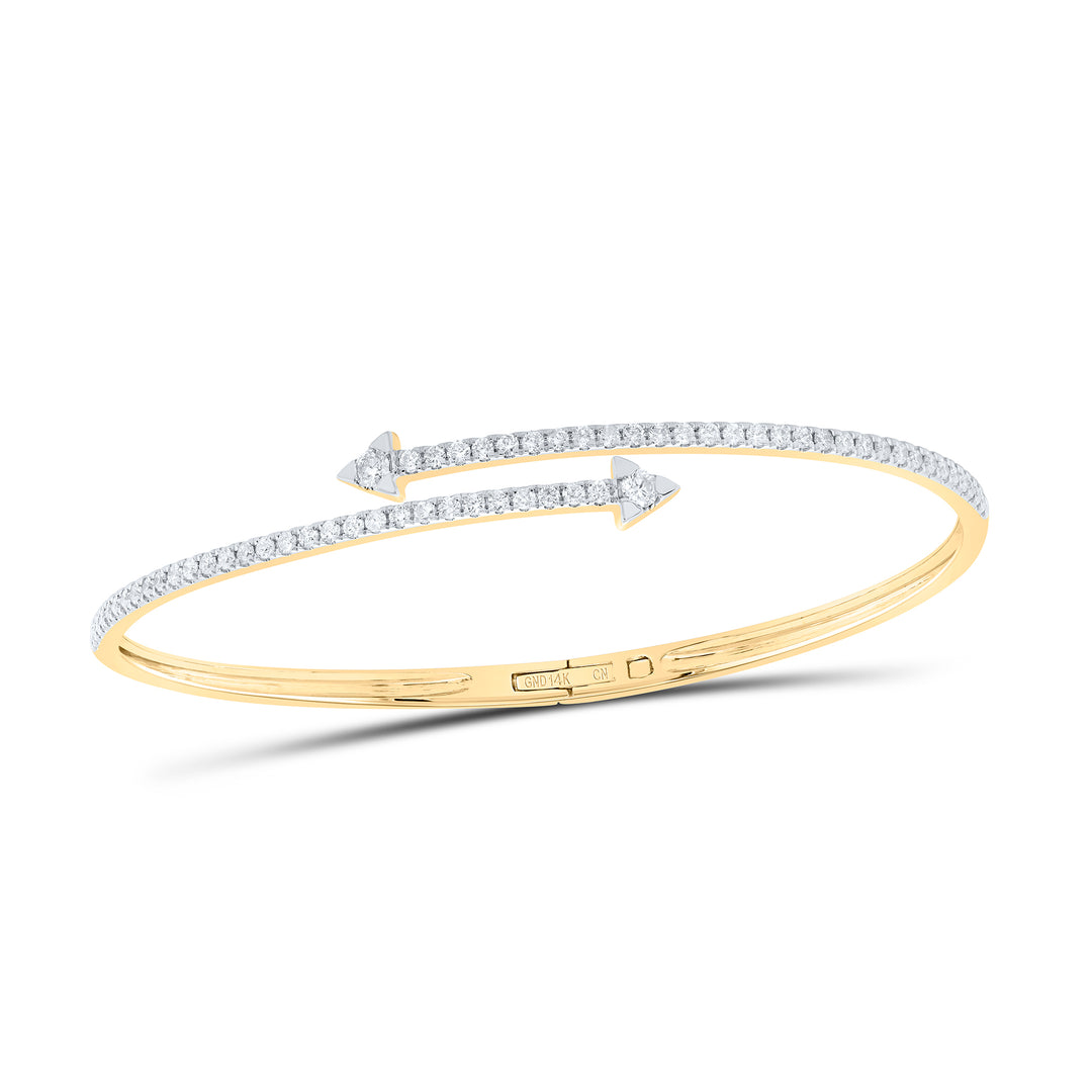 14kt Gold Women's Diamond Bangle 1 ctw
