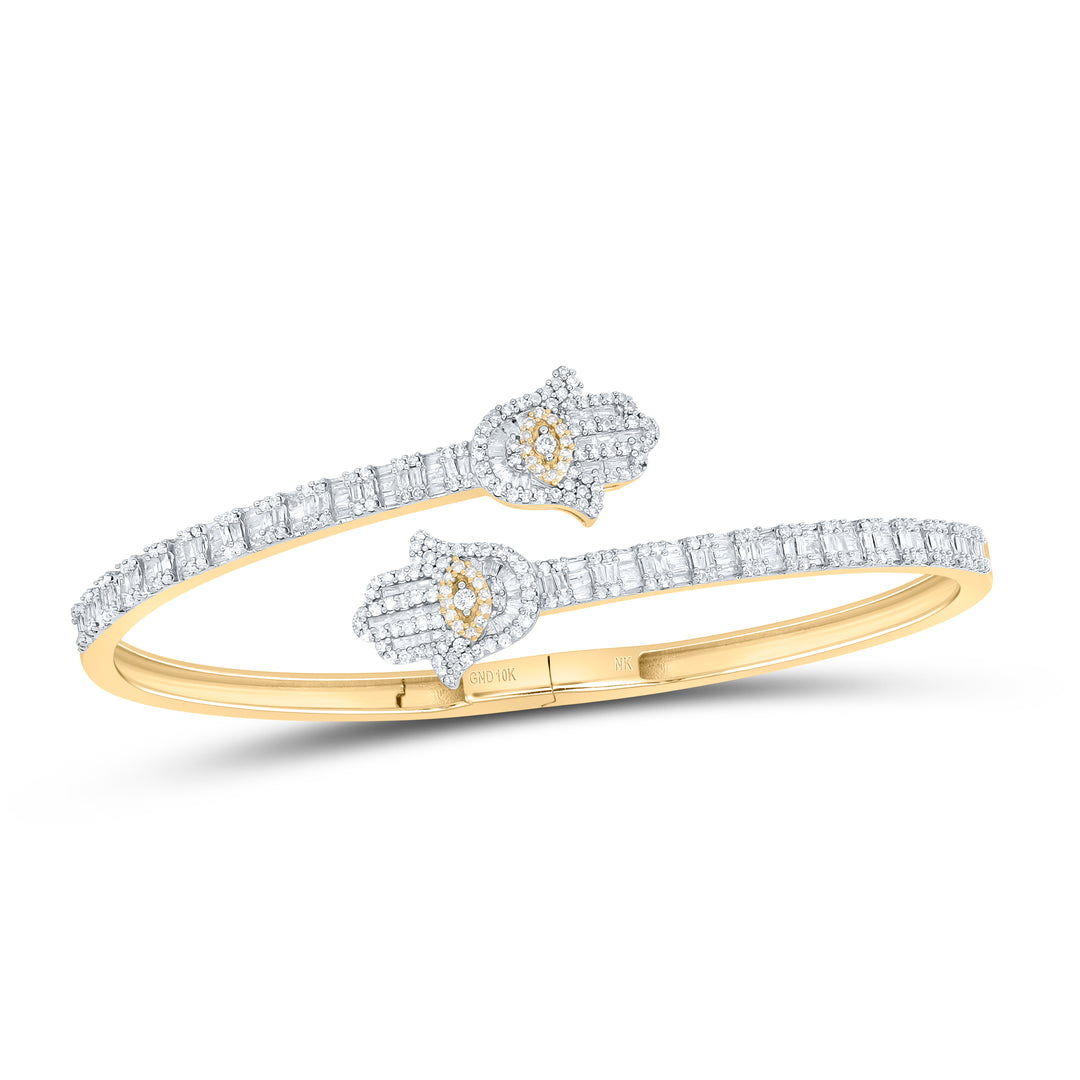 10kt Yellow Gold Diamond Bangle 1-5/8 ctw