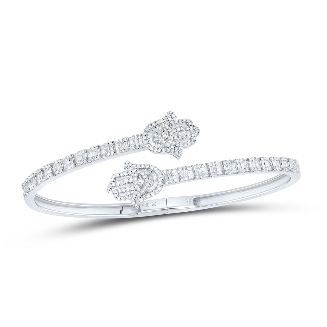 10kt White Gold Diamond Bangle 1-3/4 ctw