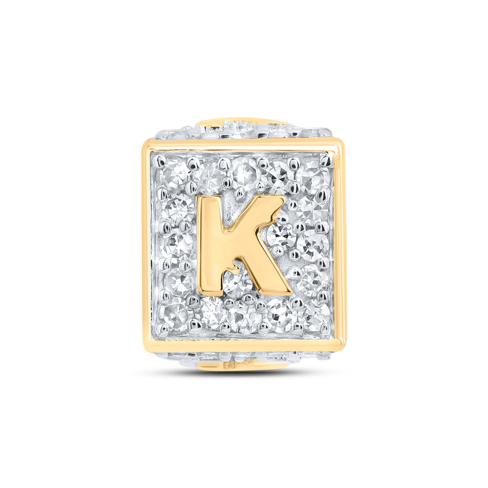 10kt Yellow Gold Diamond Fashion Initial Box Chain Bracelet 0.30 ctw