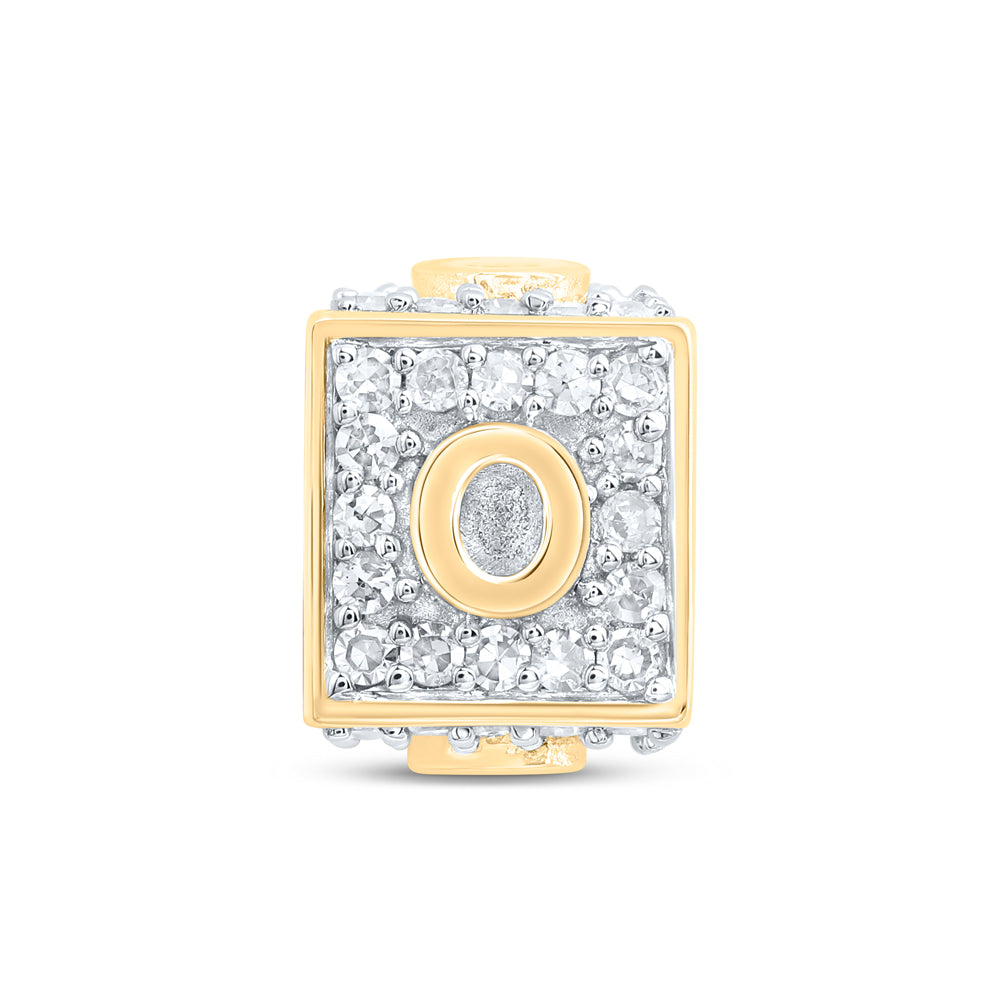 10kt Yellow Gold Diamond Initial O Box Chain Bracelet 1/4 ctw