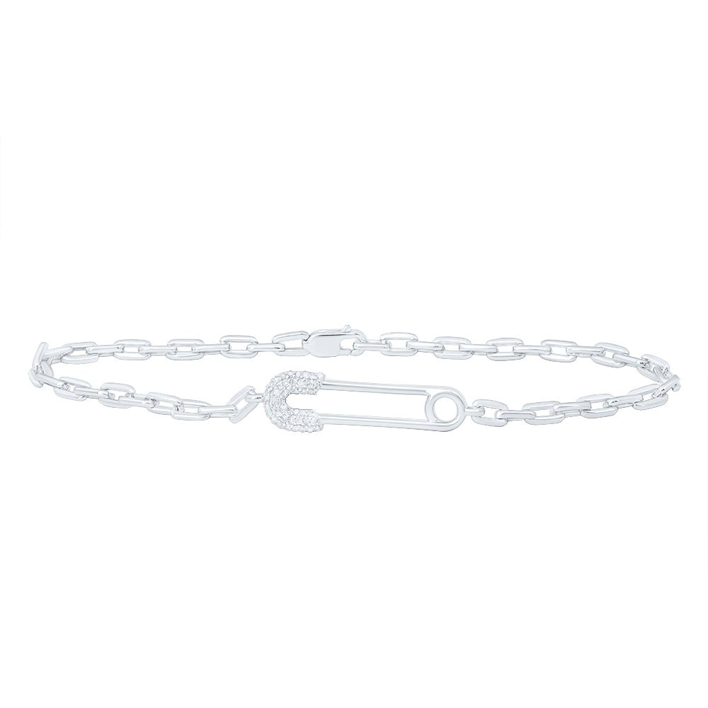 Sterling Silver Diamond Bracelet 1/8 ctw