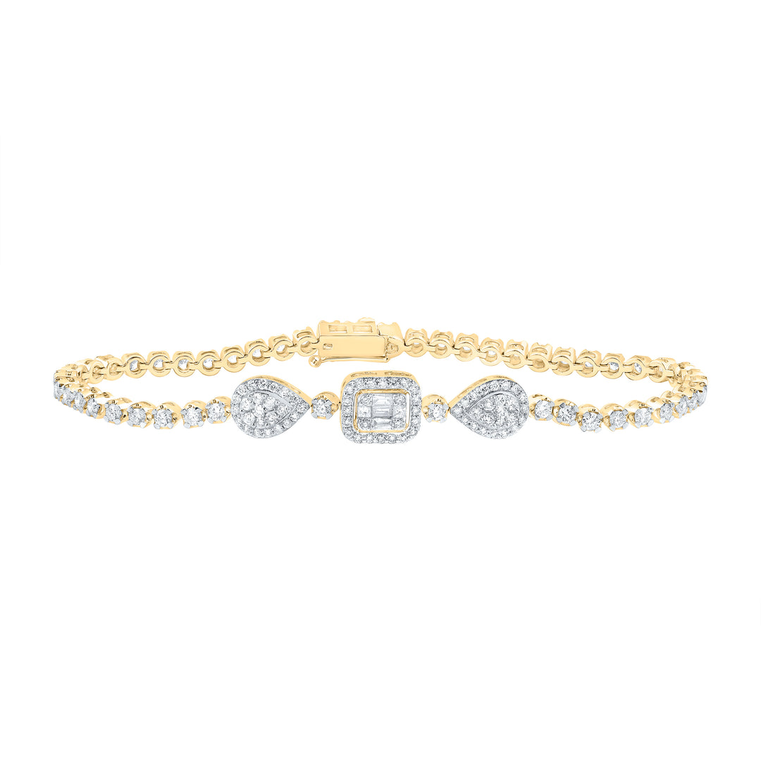 14kt Yellow Gold F-H Diamond Bracelet 2-1/4 ctw