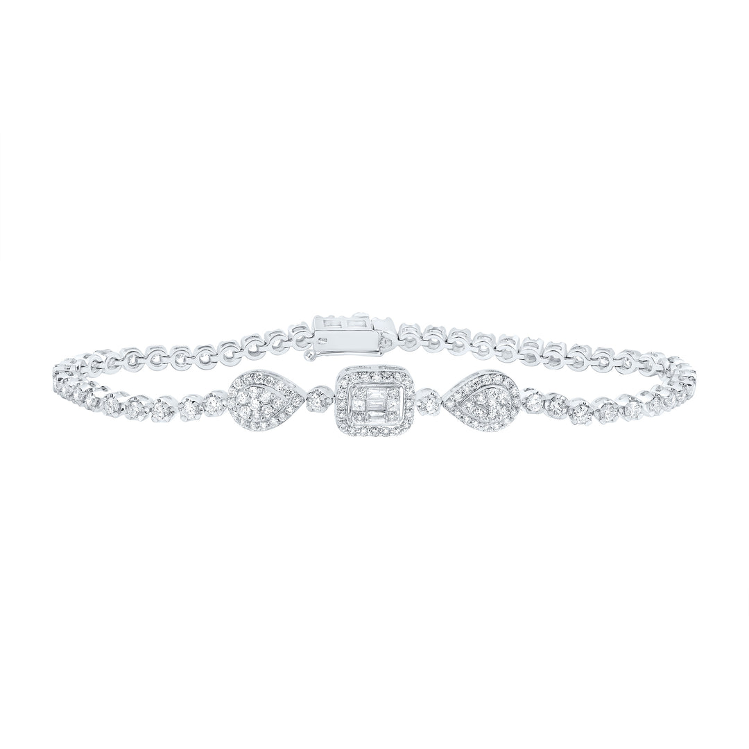 14kt White Gold F-H Diamond Bracelet 2-1/4 ctw