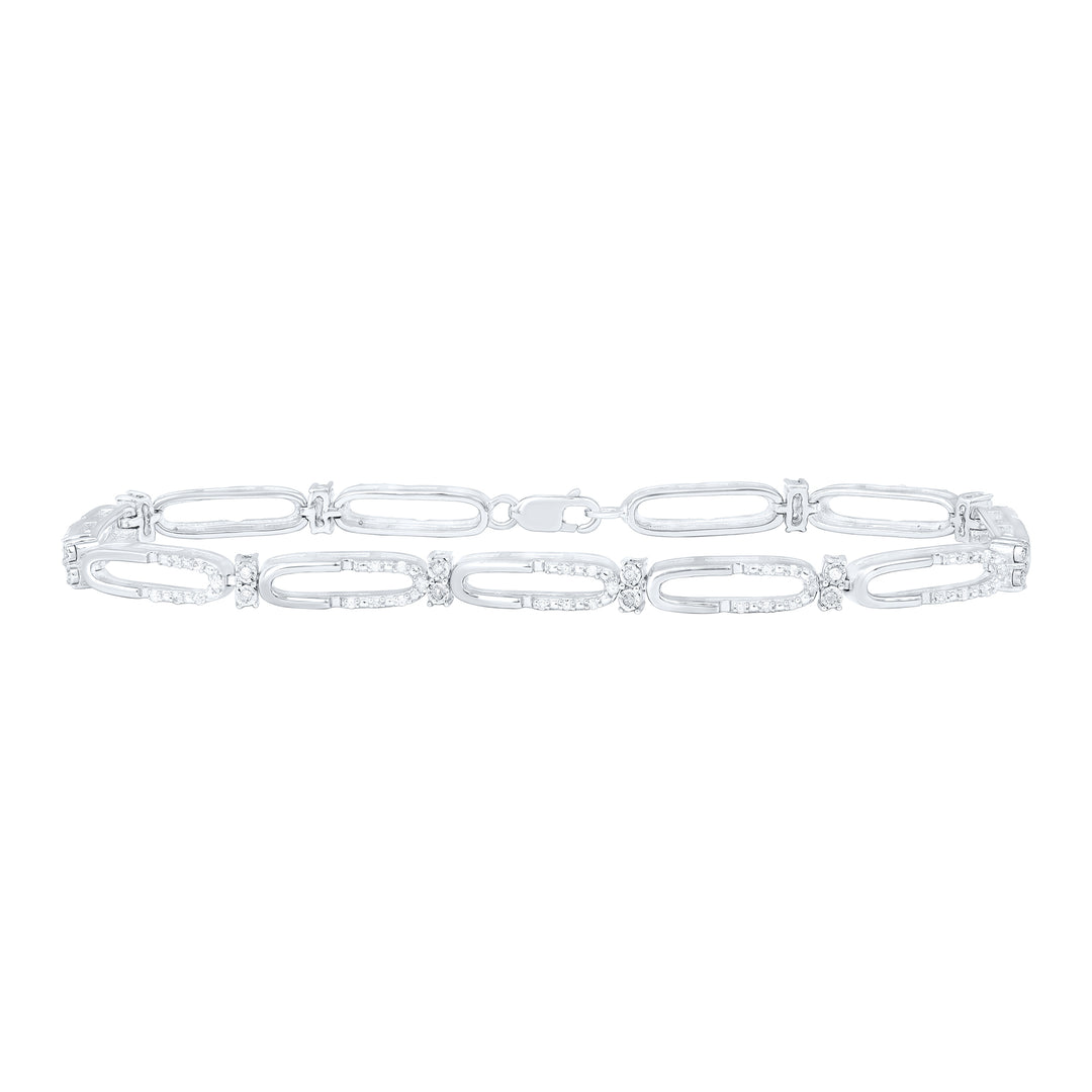 Sterling Silver Diamond Bracelet 3/8 ctw