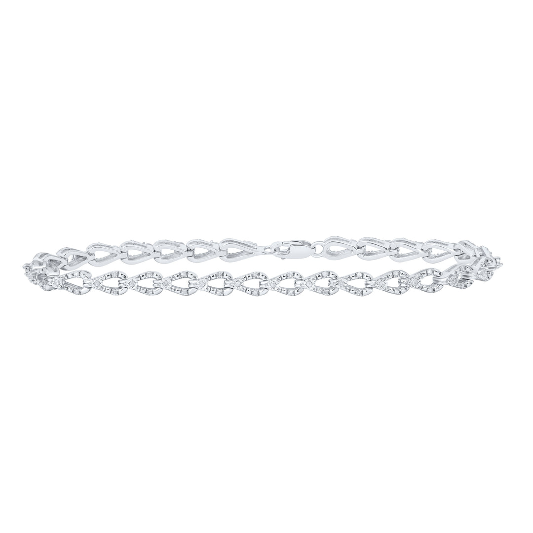 Sterling Silver Diamond Bracelet 3/8 ctw