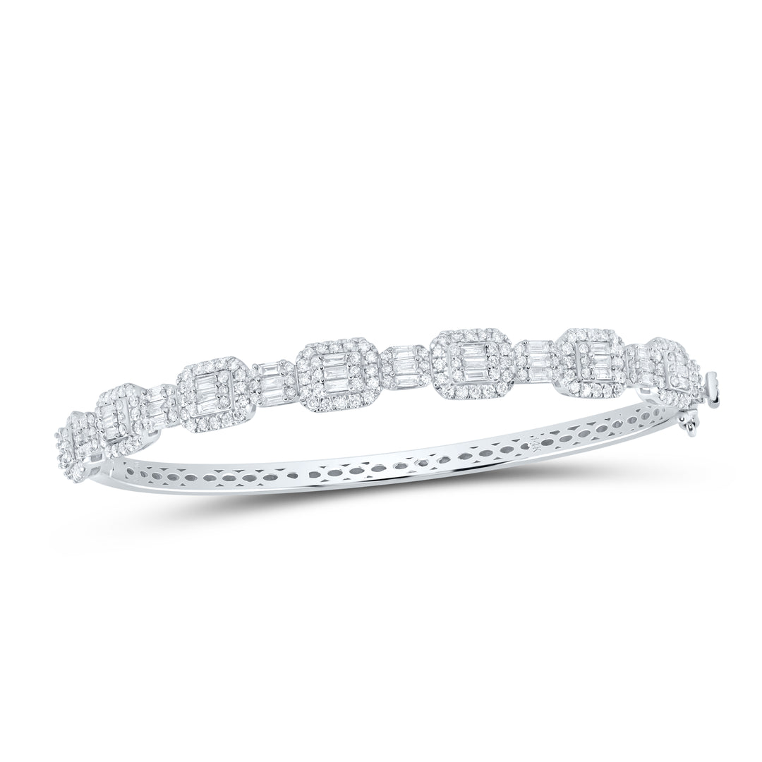 14kt White Gold Women's F-H Diamond Bangle 2-1/4 ctw