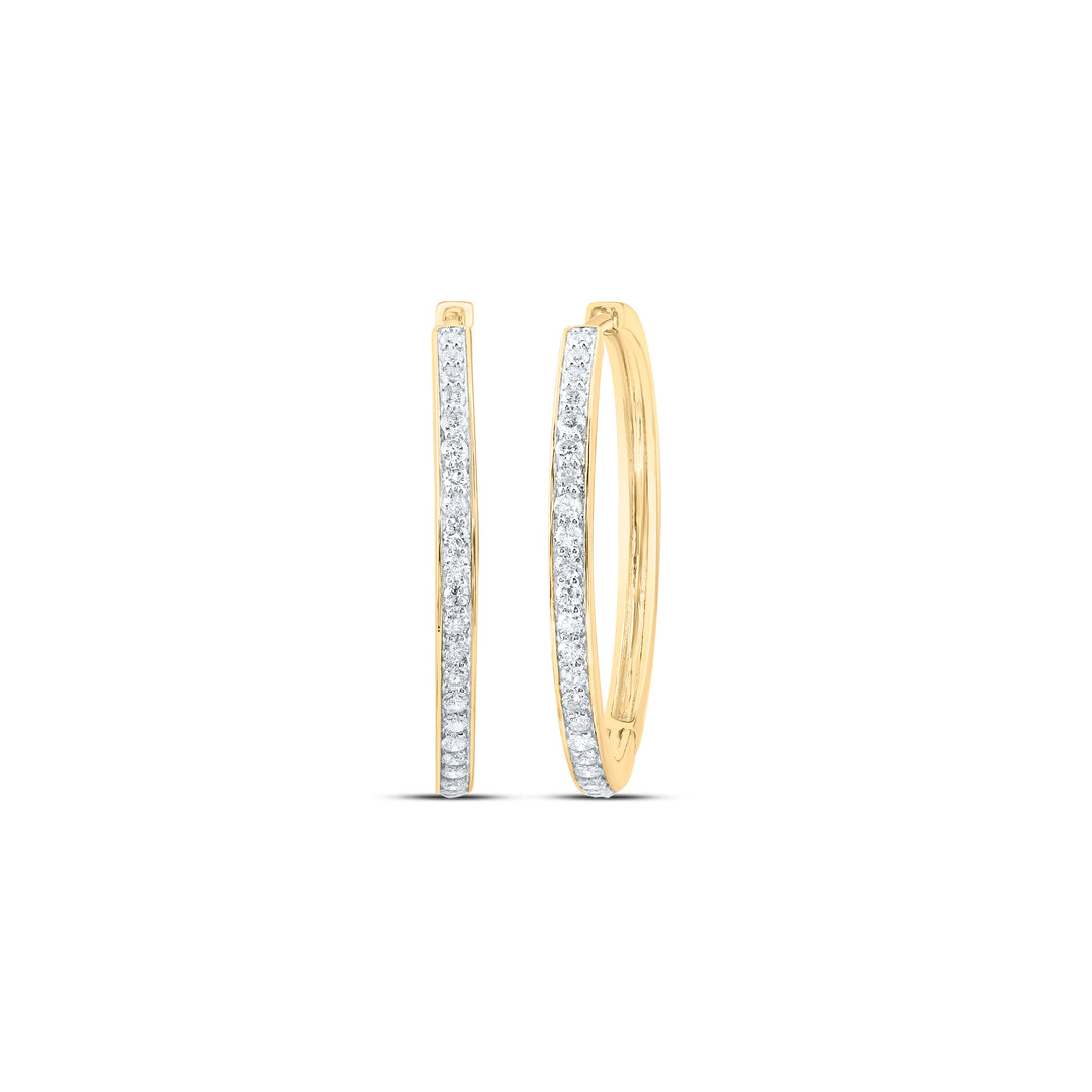 14kt Yellow Gold Diamond Fashion Hoop Earring 0.83 ctw