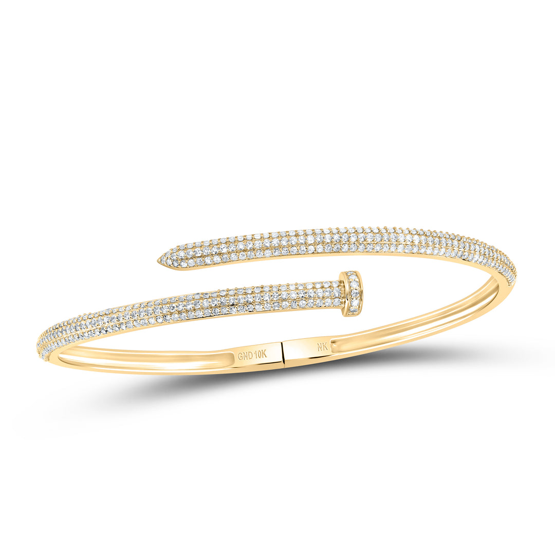 10kt Yellow Gold Diamond Bangle 1-5/8 ctw