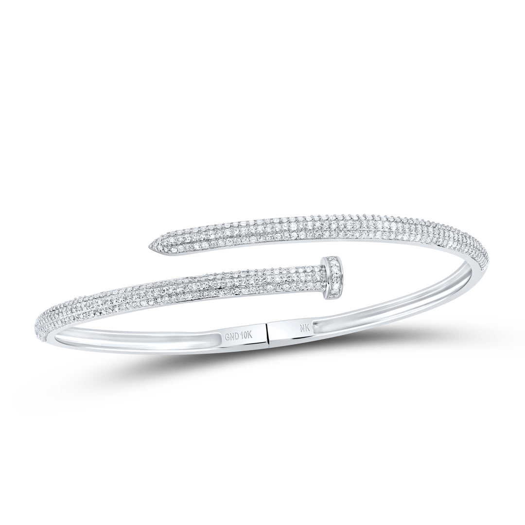 10kt White Gold Diamond Bangle 1-5/8 ctw