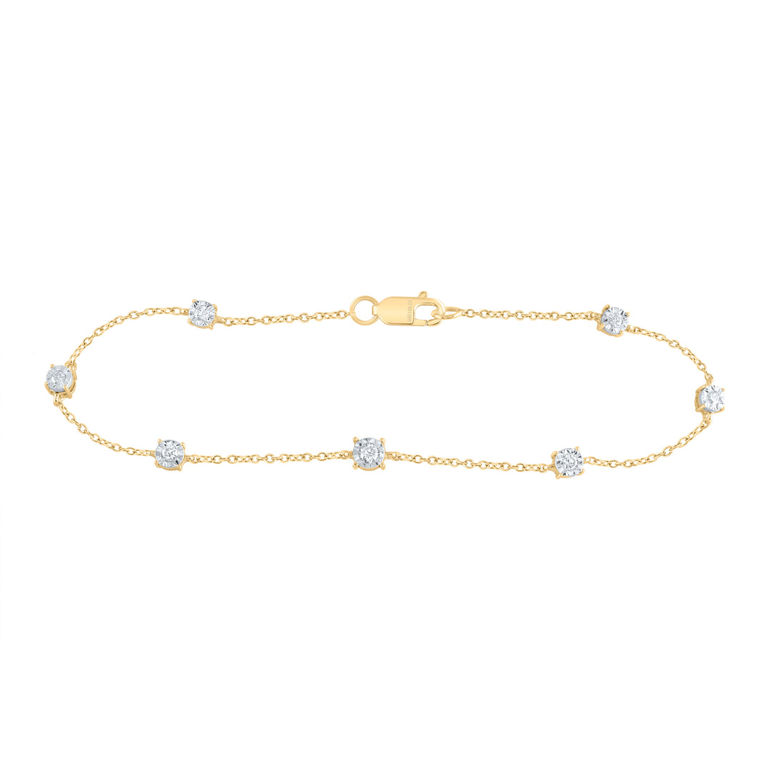 14kt Gold Diamond Bracelet 1/5 ctw