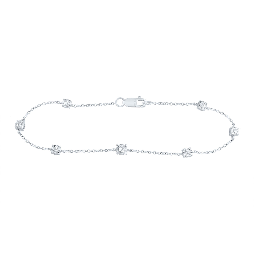 14kt White Gold Diamond Bracelet 1/5 ctw