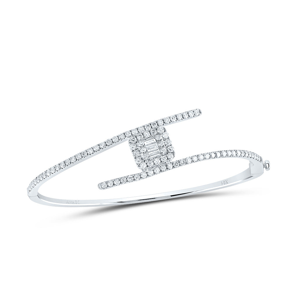 14kt White Gold F-H Diamond Bangle 1-1/2 ctw