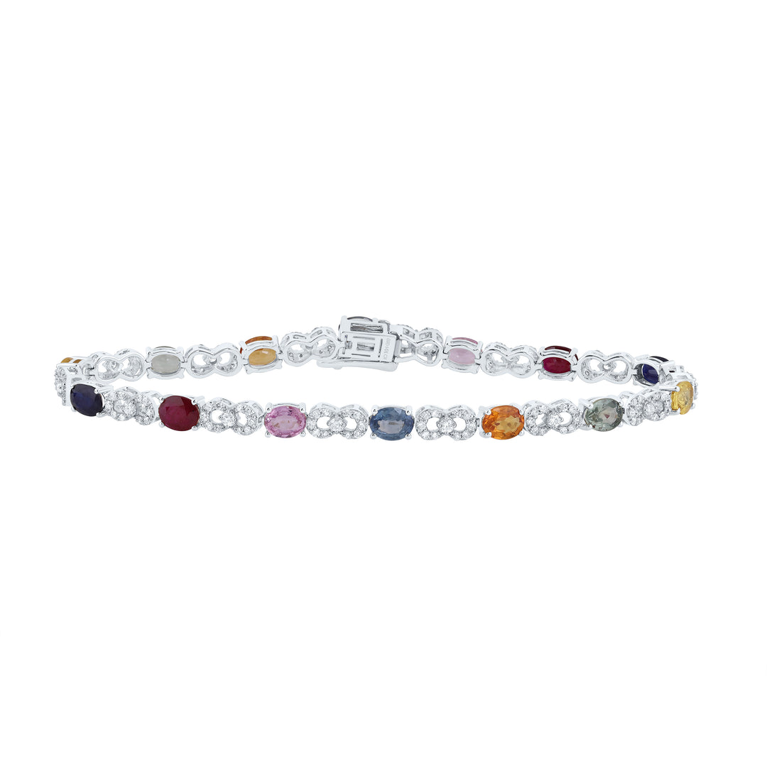 14kt White Gold Diamond Bracelet 7/8 ctw