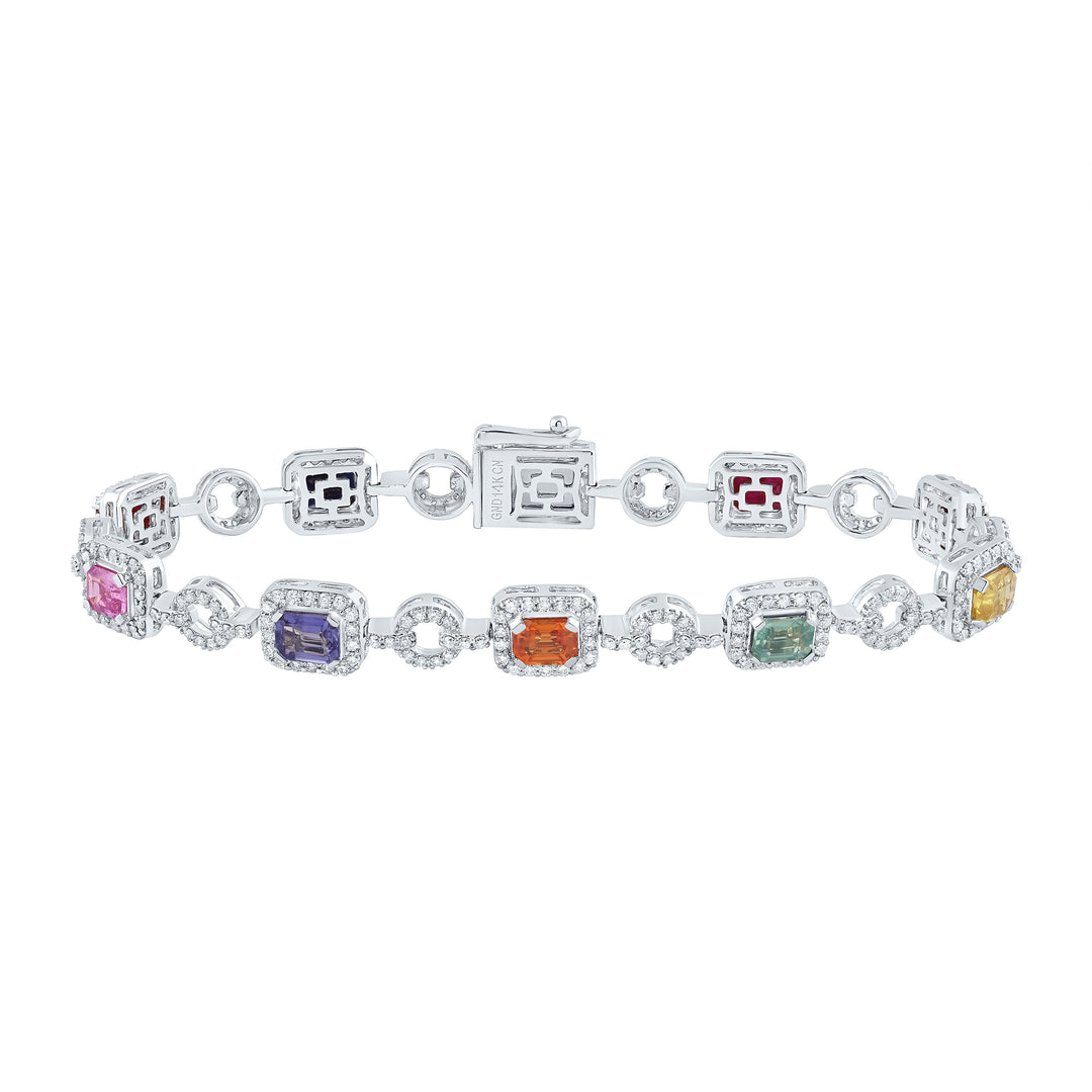 14kt White Gold Diamond Bracelet 8 ctw