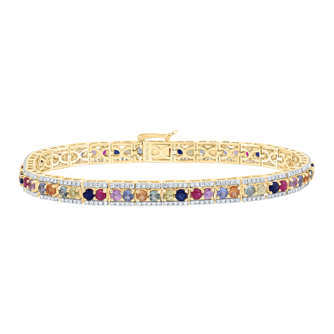 14kt Yellow Gold Diamond Bracelet 1-1/5 ctw