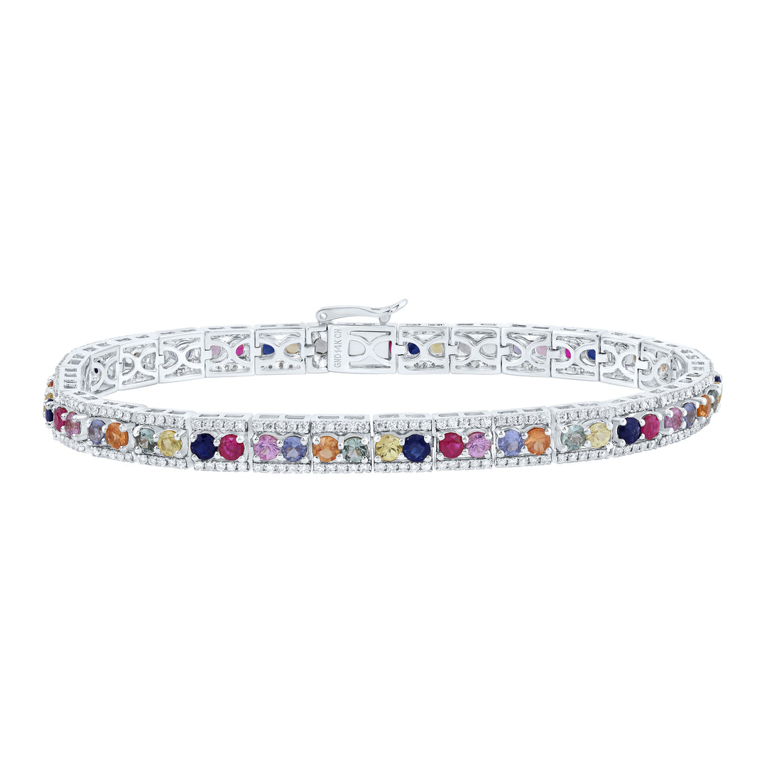 14kt White Gold Diamond Bracelet 1-1/5 ctw