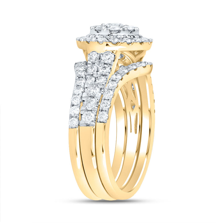 1 5/8CTW-DIA ANA M ROUND SINGLE HALO FASHION BRIDAL SET
