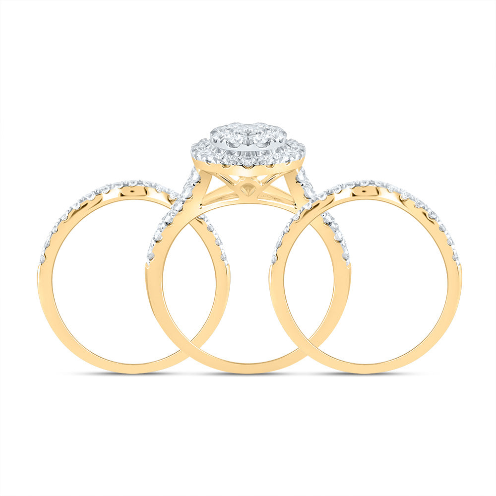 1 5/8CTW-DIA ANA M ROUND SINGLE HALO FASHION BRIDAL SET