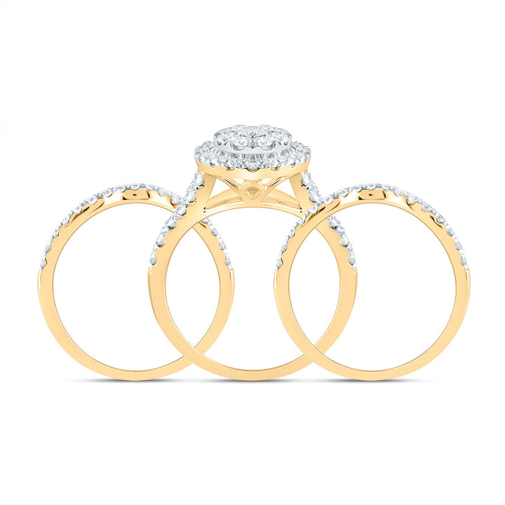 1 5/8CTW-DIA ANA M ROUND SINGLE HALO FASHION BRIDAL SET