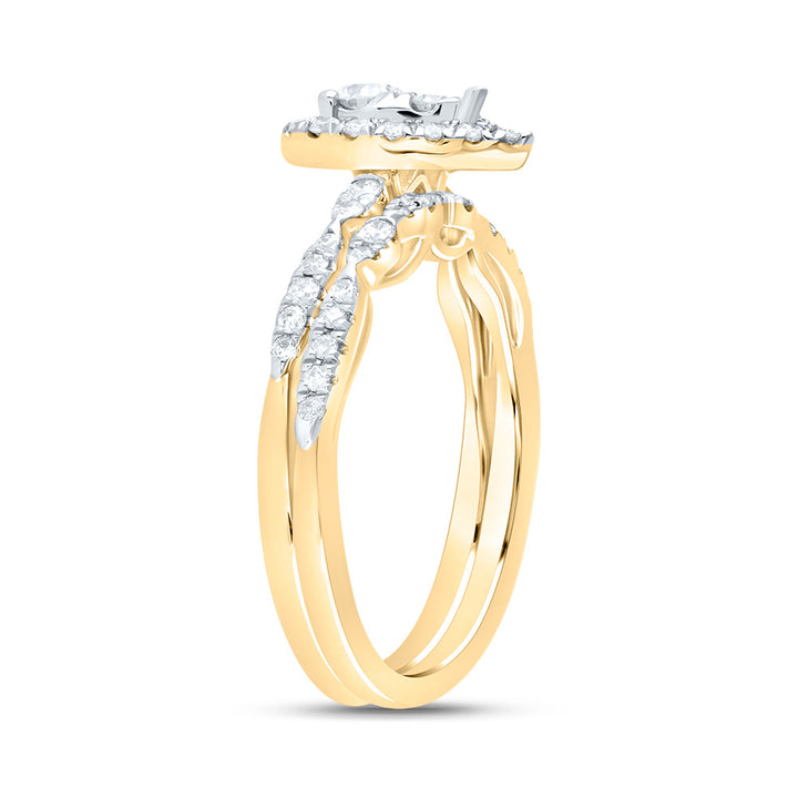 5/8CTW-DIA ANA M PEAR SINGLE HALO FASHION BRIDAL SET
