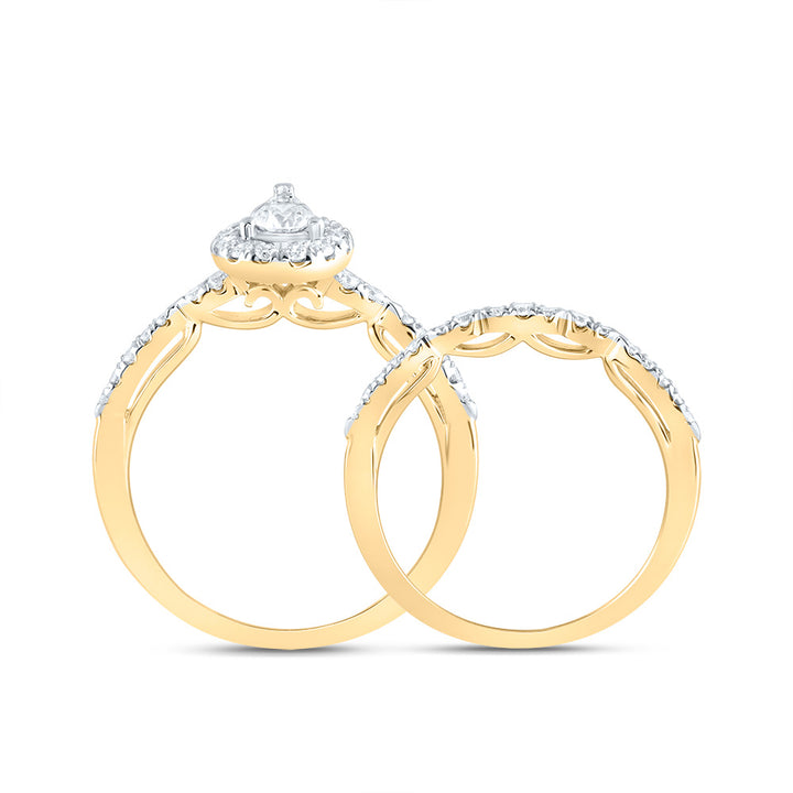 5/8CTW-DIA ANA M PEAR SINGLE HALO FASHION BRIDAL SET